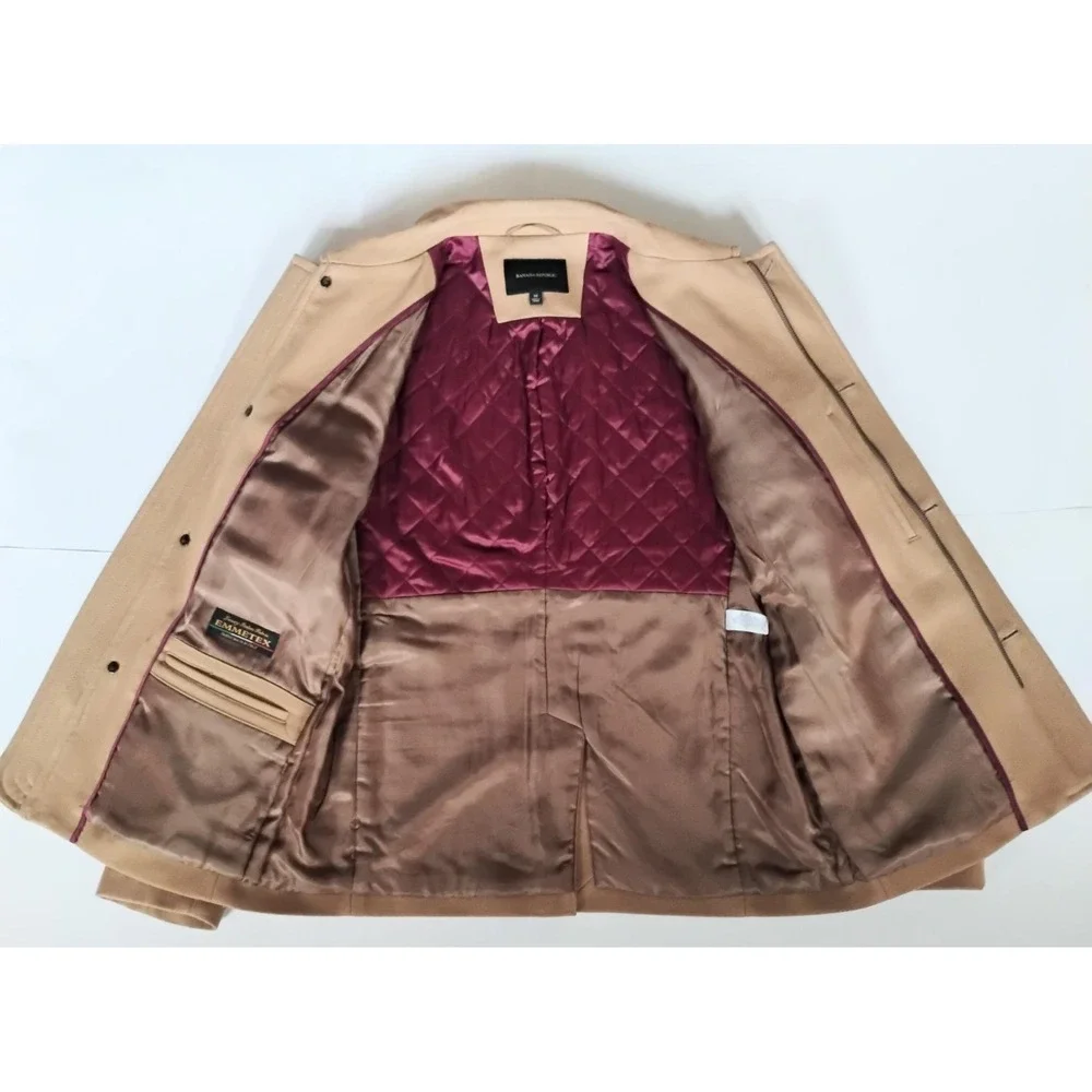 Banana Republic Field Jacket Mens Size M Camel Tan Italian Wool Blend Vintage